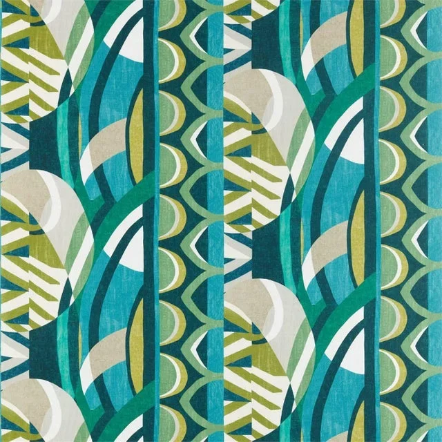 Harlequin Atelier Fabric in Emerald / Zest / Marine