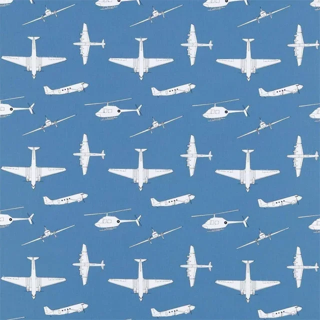 Harlequin Chocks Away Fabric in Royal Blue