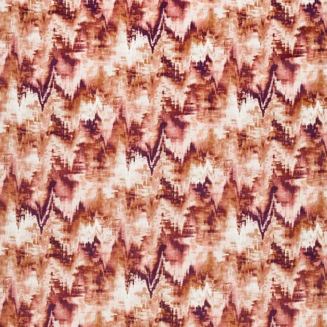 Harlequin Distortion Fabric in Rosewood/Burnt umber/Clay