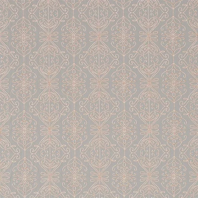 Harlequin Java Fabric in Stone/Papaya
