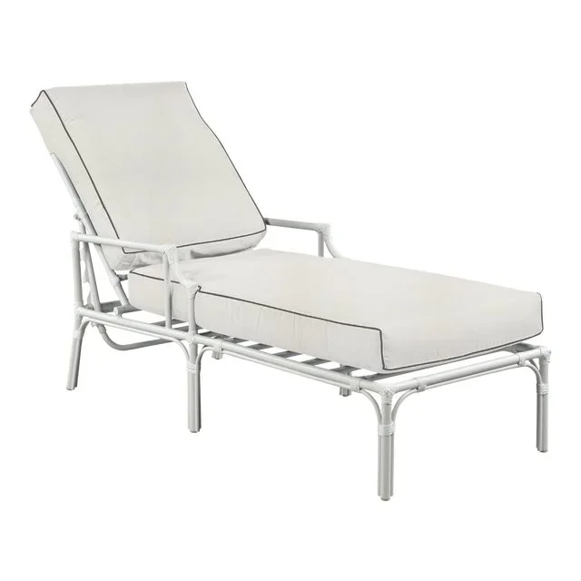 Haven Outdoor Chaise, White and Coal