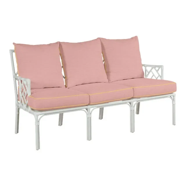 Haven Outdoor Sofa in Canvas Blush with Canvas Buttercup Welt