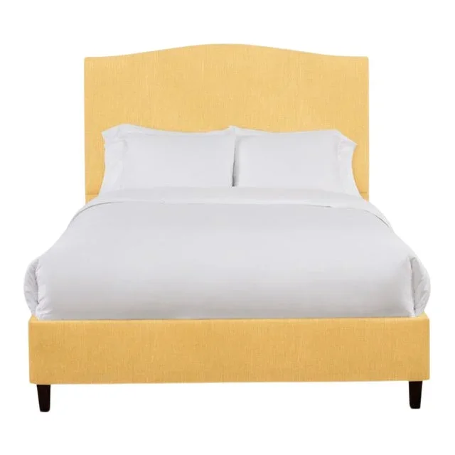 Hazel Queen Bedframe, Mustard Linen
