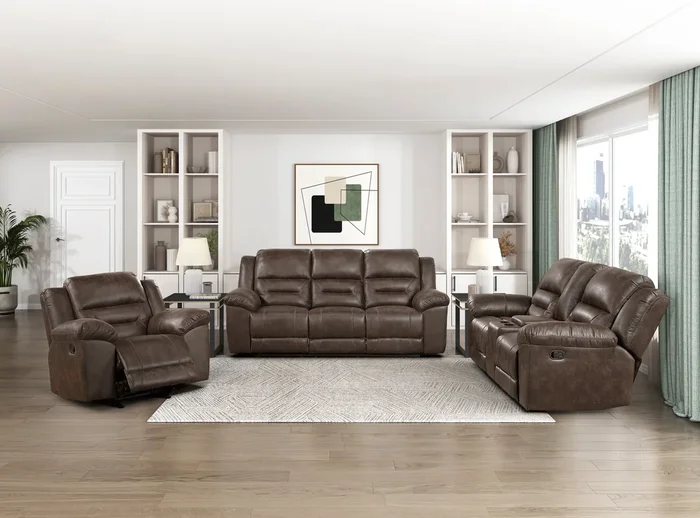Hazen Dark Brown Reclining Living Room Set