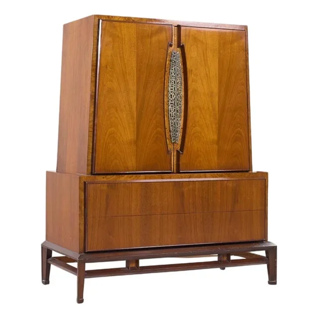 Helen Hobey Baker Mid Century Walnut Highboy Dresser