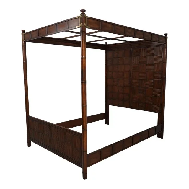 Henredon Faux Bamboo Queen Canopy Bed