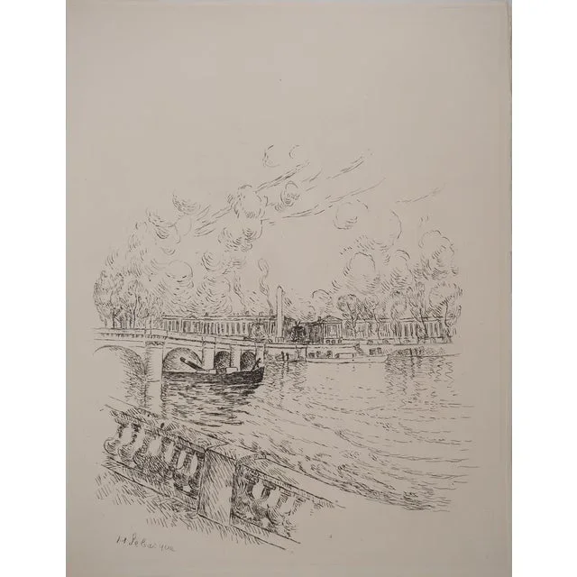 Henri Lebasque, The Quai d’Orsay Bridge, Original Engraving