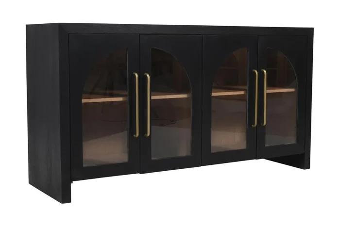 Heron Media Console In Black, 60 Inch