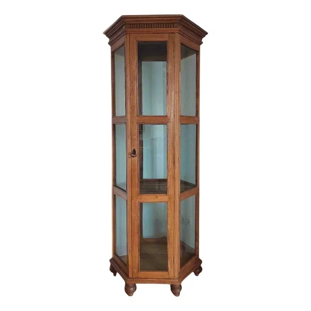 Hexagonal Display Cabinet in Teak