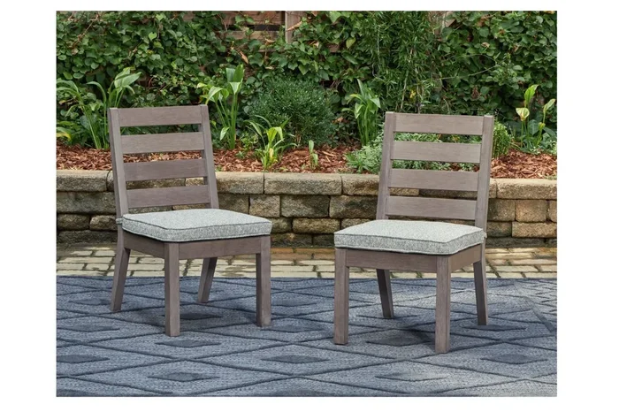 Hillside Barn Outdoor Side Chair in Gray/Brown, Set of 2