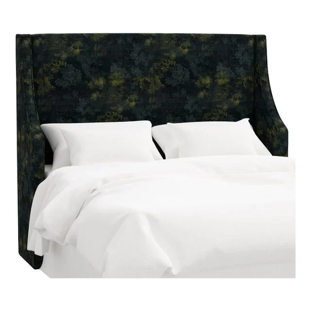 Holden Wingback Headboard in Verdure Navy, Queen