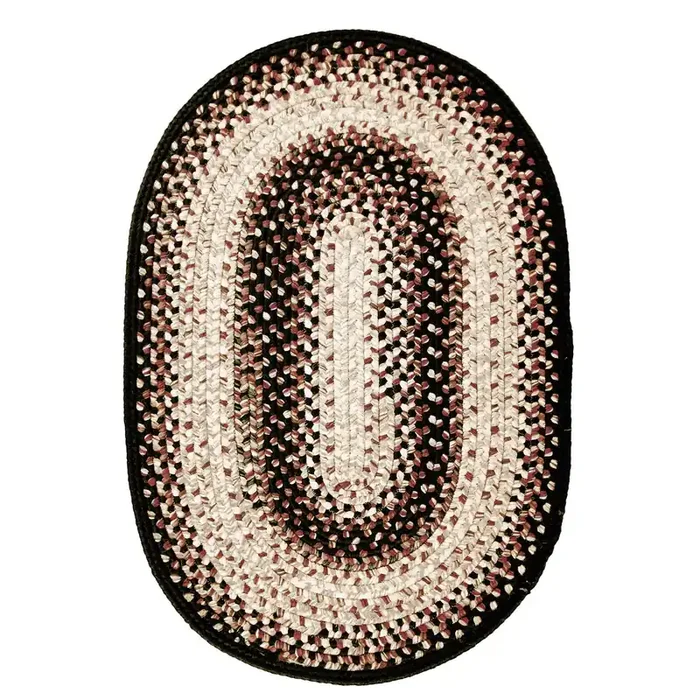 Homespice Decor Black Mist Black Braided Area Rugs