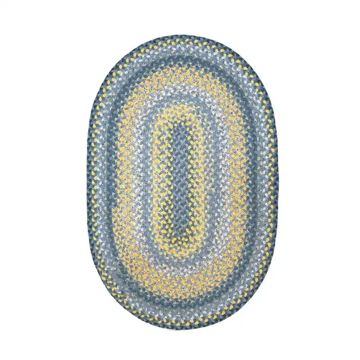 Homespice Decor Sunflowers Blue Braided Area Rugs