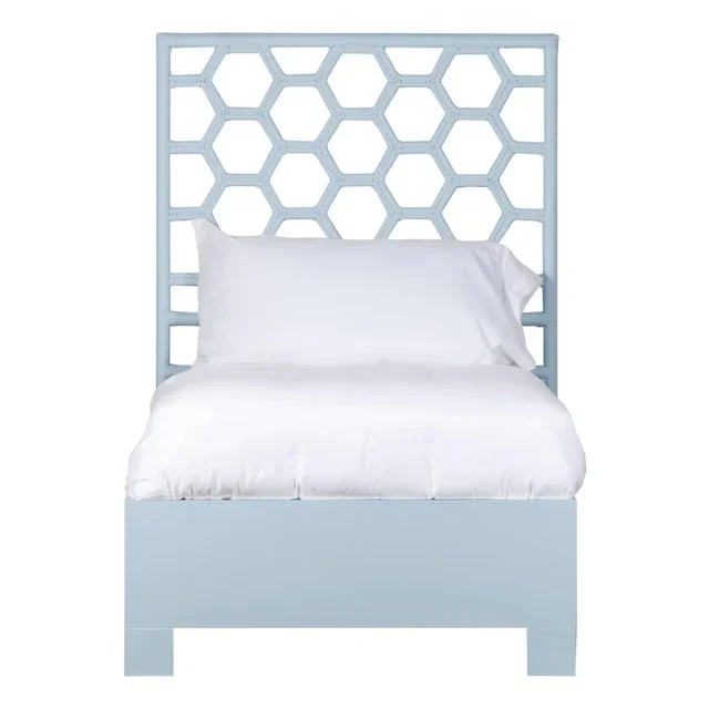 Honeycomb Platform Bed Twin, Light Blue