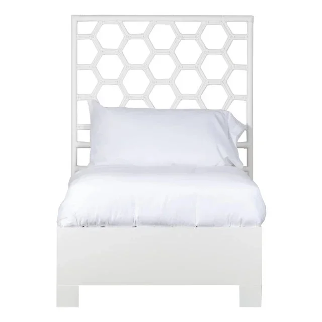 Honeycomb Platform Bed Twin, White