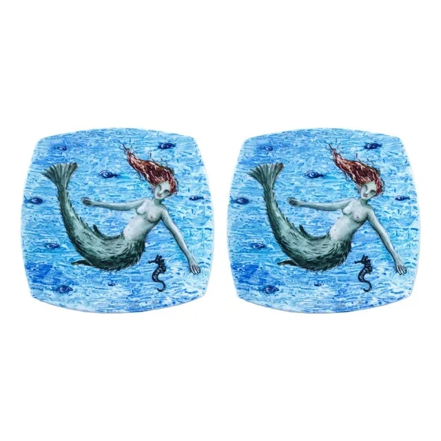 Hooter Dessert Plates by Lithian Ricci, Set of 2
