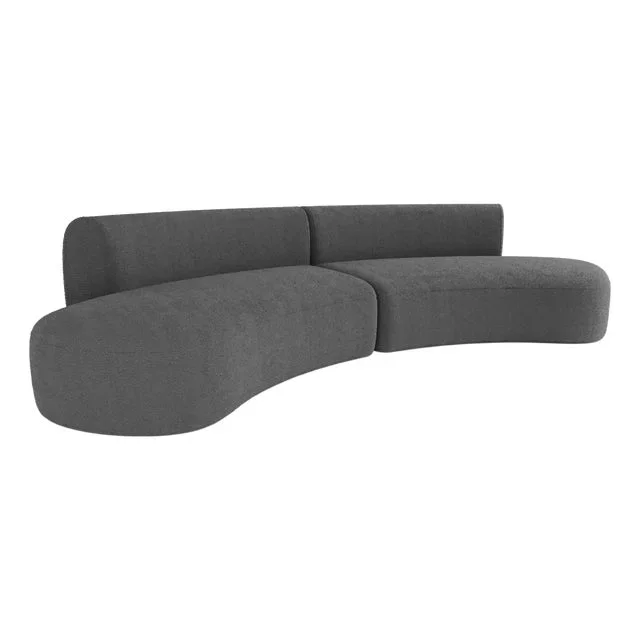 Hug Modular Sofa in Boucle Gray by Ferrianisbolgi, Set of 2