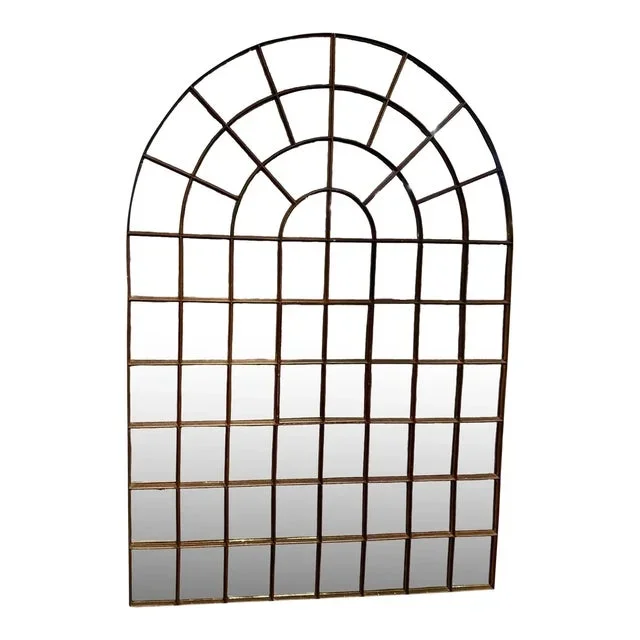 Huge Paul Ferrante Wrought Iron Arched Mirror