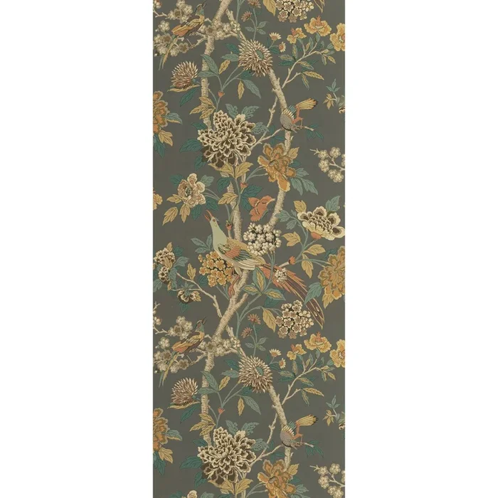 Hydrangea Bird – Charcoal/Sienna