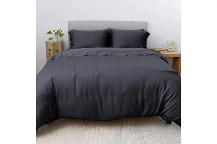 Iced Duvet Set in Charcoal, Twin