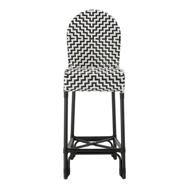 Indoor-Outdoor Barstool in Black & White