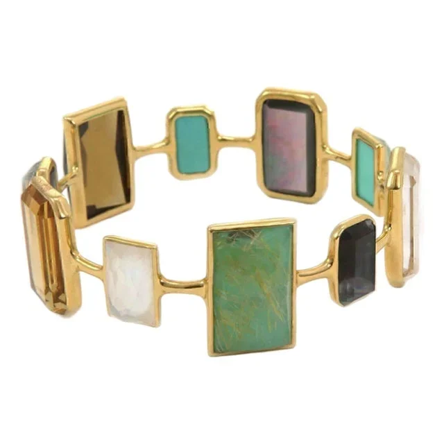 Ippolita Rock Candy Gelato 18k Yellow Gold Sailor Multi Gems Bracelet Bangle