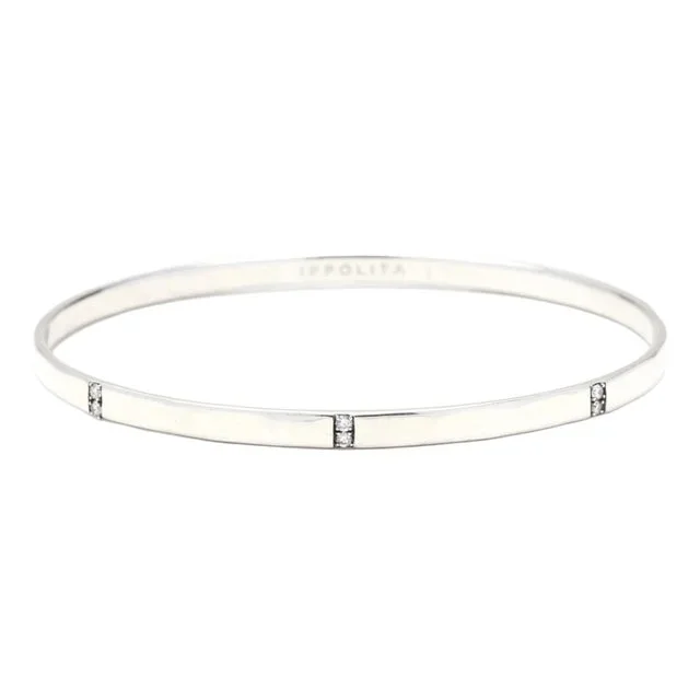 Ippolita Stardust .20ctw Diamond Sterling Silver Bangle Bracelet