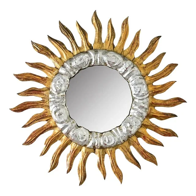Italian 19th Century Gilt Starburst Mirror