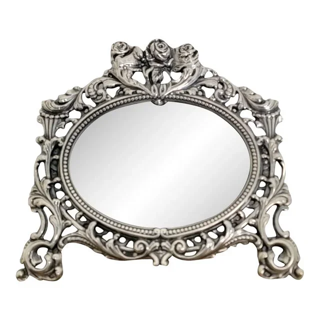 Italian Die-Cast Brass Table Picture Frame in Silver Finish