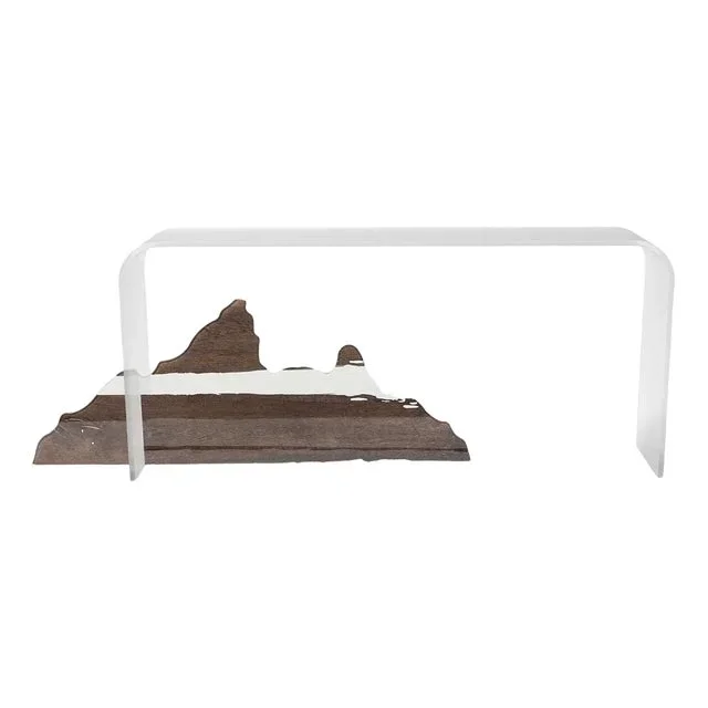 Italian Glass and Nero Wood The Mountain Altar Console by Lea Chen for VGnewtrend