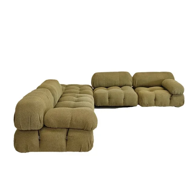 Italian Green Camaleonda Sofa by Mario Bellini for B&B Italia, 1970s, Set of 5