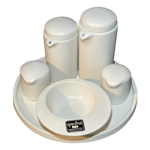 Italian GresLine Table Set in Ceramic by Franco Pozzi, 1960s, Set of 6