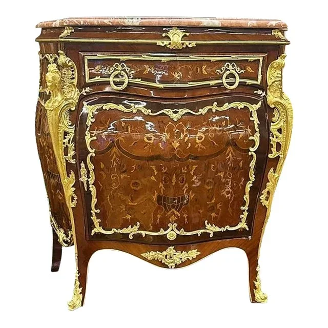 Italian Style Copper Commode Marble Topped