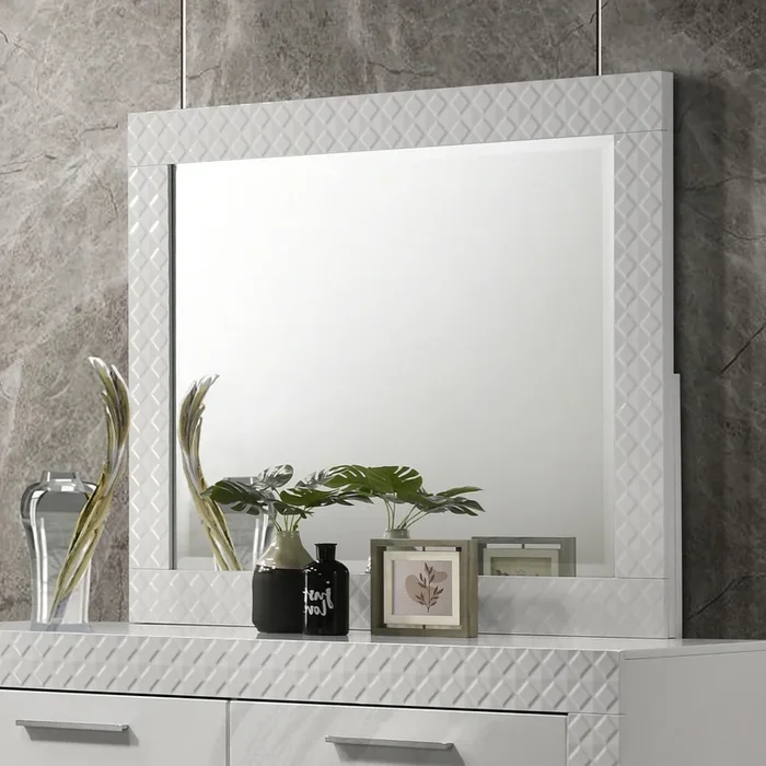Ives White High Gloss Dresser Mirror