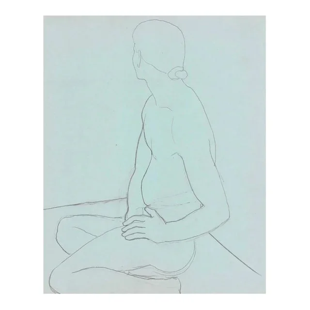 James Bone Male Nude Seated on Floor