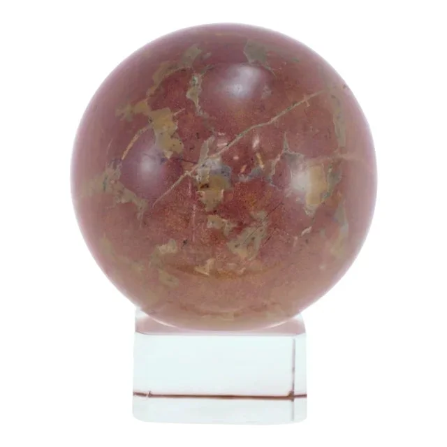 Jasper Red Stone Sphere W/Stand