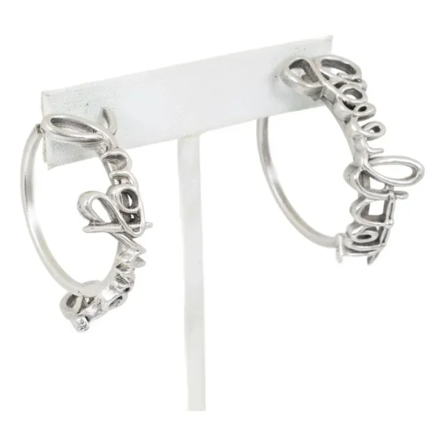 Jean-Paul Gaultier Paris Runway 2013 Cursive Signature Earrings- Set of 2