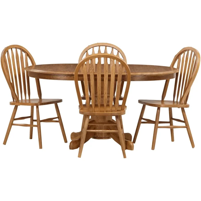 Jefferson 5 Piece Arrow Back Pedestal Dining Set