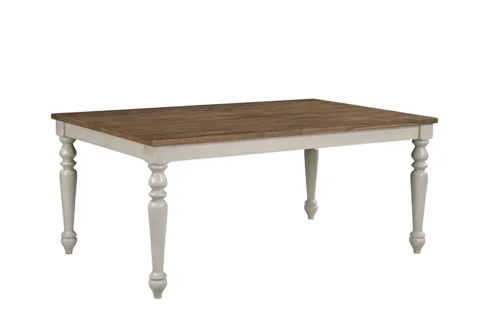 Jennifer Dining Table in White & Brown
