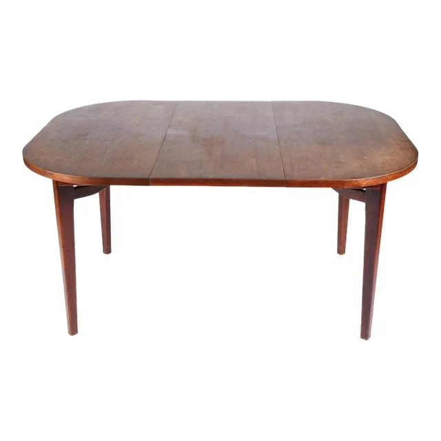 Jens Risom 1950’s Walnut Dining Table With Extension Leaves