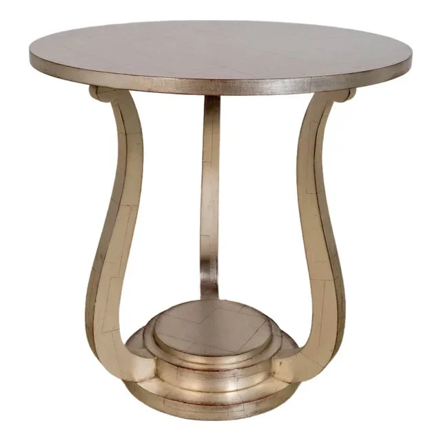 John Richard Silver Leaf Round Lamp Table