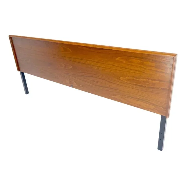 John Stuart Oiled Walnut Danish Mid Century Modern King Size Bed Headboard