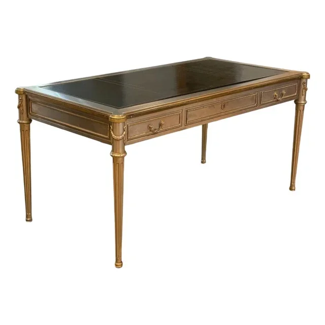John Vesey, Louis XVI Style, Steel, Bronze, Rare Writing Desk, Usa, 1960s