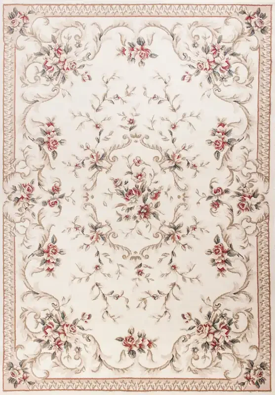 KAS Rugs Avalon 5606 Ivory Aubusson Machine-made Area Rugs