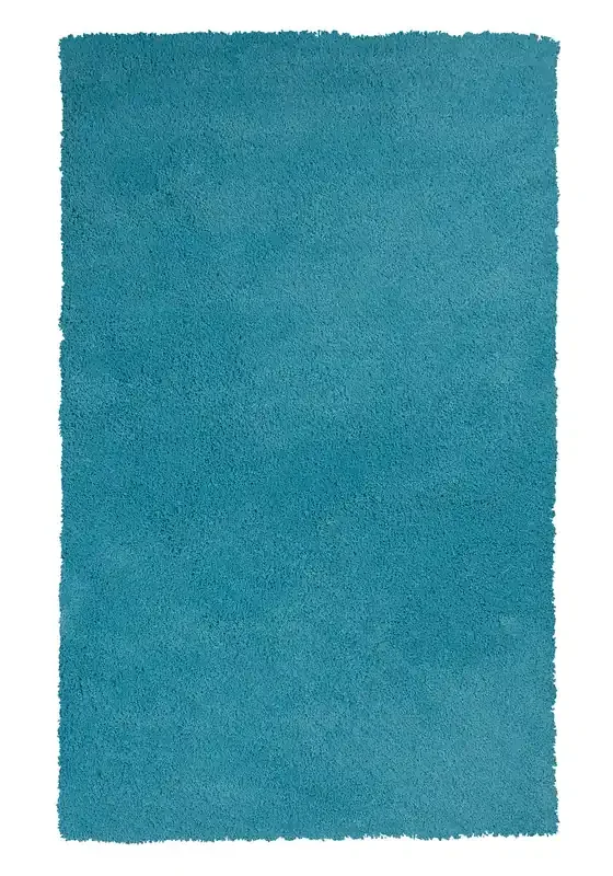 KAS Rugs Bliss 1577 Highlighter Blue Shag Hand-woven Area Rugs