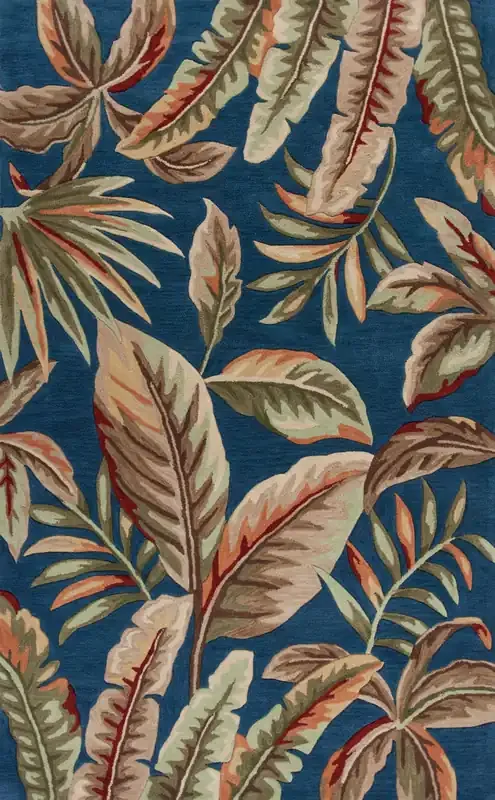 KAS Rugs Coral 4163 Ink Blue Playa Hand-tufted Area Rugs