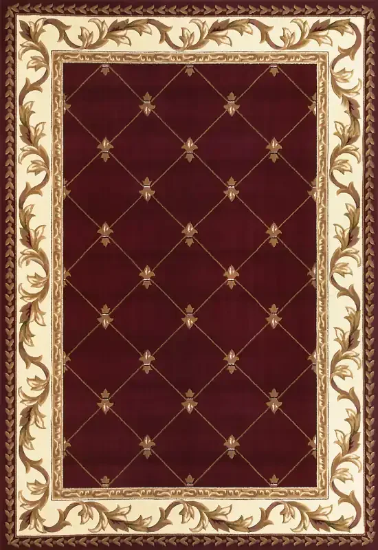 KAS Rugs Corinthian 5319 Red Fleur-de-lis Machine-made Area Rugs