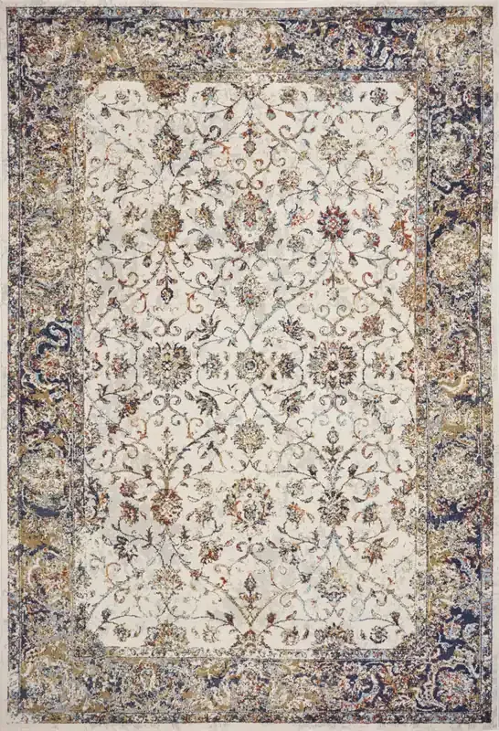 KAS Rugs Corsica 7857 Ivory/navy Porter Machine-woven Area Rugs