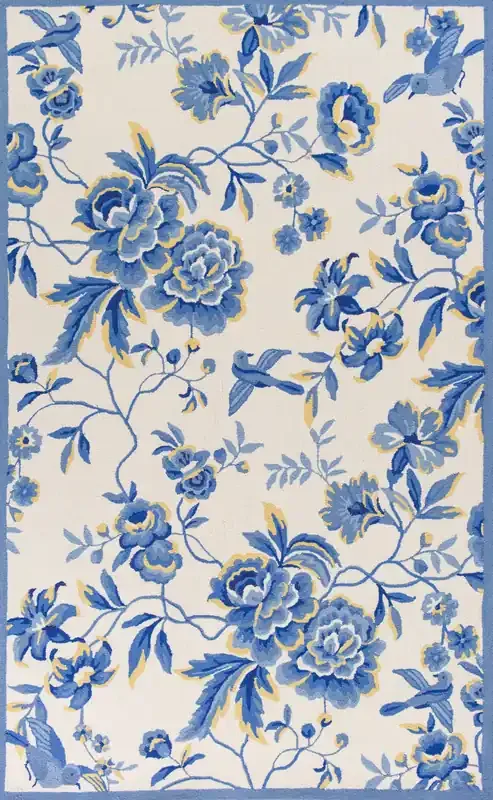 KAS Rugs Sonesta 2032 Ivory/blue Provence Hand-hooked Area Rugs