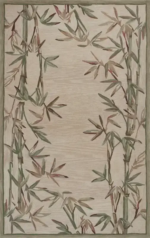 KAS Rugs Sparta 3146 Ivory Bamboo Border Hand-tufted Area Rugs